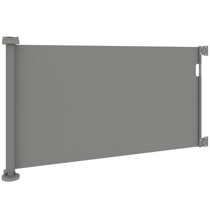 Kāpņu vārti, izvelkami 0-136 cm, 87 cm augsti durvju vārti mājdzīvniekiem, 142 x 10 x 87 cm, pelēki