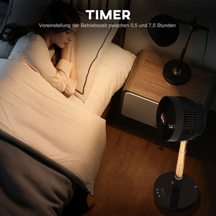 Statīva ventilators, USB uzlādējams ventilators ar tālvadības pulti, regulējama slīpuma svārstību 10 ātruma līmeņi, taimeris, regulējams augstums, teleskopiskais ventilators biroja kempingam |