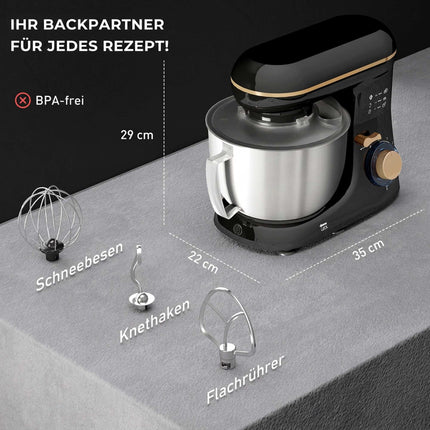 Stacionārais mikseris ar 4,5 l nerūsējošā tērauda bļodu, 1300 W, bēšs