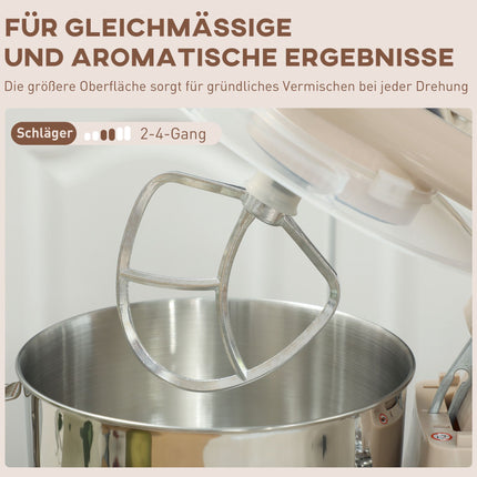 Stacionārais mikseris ar 4,5 l nerūsējošā tērauda bļodu, 1300 W, bēšs