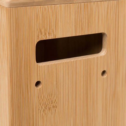Standing Toilet Roll Holder for 4 Rolls, Wall-Mountable, Natural Bamboo