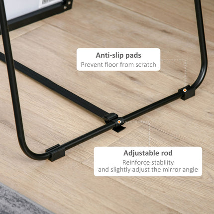Full length dressing mirror, aluminum frame for bedroom