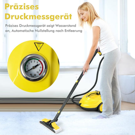 Tvaika tīrītājs, 1,8 l tvertne, 5 bāru spiediens, 13 piederumi