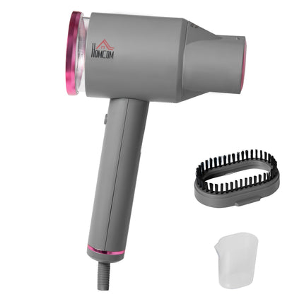 Steam Smoother tvaika birste salokāms tvaika gludeklis ar 160 ml ūdens tvertni, 1520 W, alumīnijs, plastmasa, pelēks + rozā, 27,5 x 18,2 x 9 cm