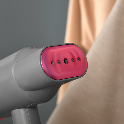 Steam Smoother tvaika birste salokāms tvaika gludeklis ar 160 ml ūdens tvertni, 1520 W, alumīnijs, plastmasa, pelēks + rozā, 27,5 x 18,2 x 9 cm