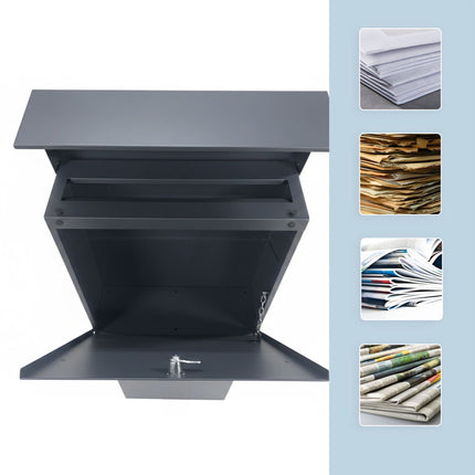 Steel Letterbox, Anthracite, Freestanding with Lock