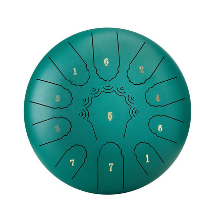 Steel Tongue Drum 10-Inch, 11-Note C Major, Green