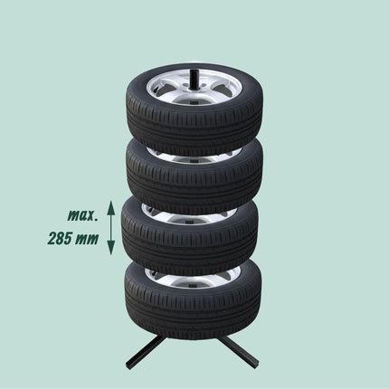 Tērauda riepu statīvs 4 riepām, 285 mm, celtspēja 120 kg