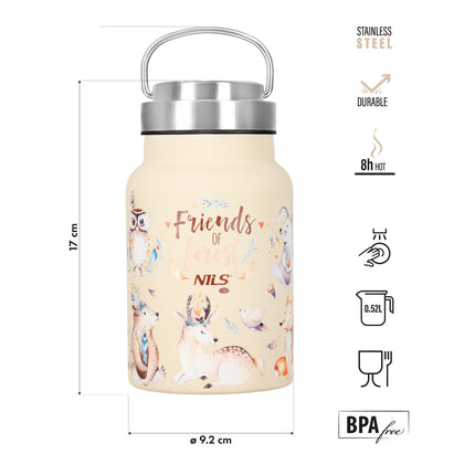 Tērauda ūdens pudele, 520 ml, meža zaļa