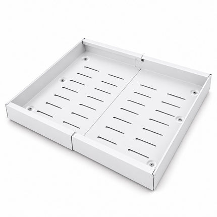Stick-On Telescopic Drawer for Kitchen Cabinets, 30 kg Load, 42 cm Deep, White