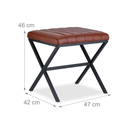 Stool with artificial leather cover
