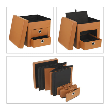 Storage Pouffe with Drawers