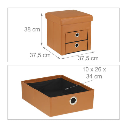 Storage Pouffe with Drawers