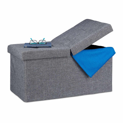 Storage bench with hinged lid