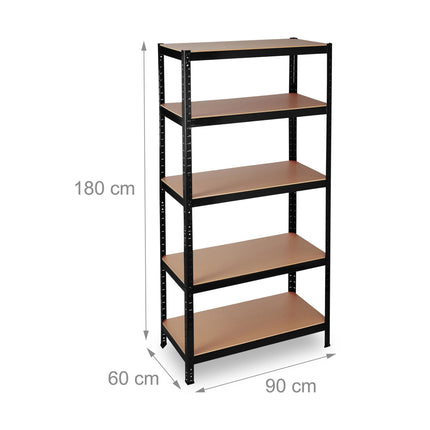 Uzglabāšanas plaukts 180x90x60 melns