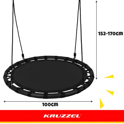 Stārķa ligzdas šūpoles 100 cm melnas