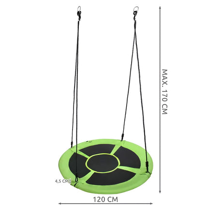 Stārķa ligzdas šūpoles 100 cm zaļi melnas 23514
