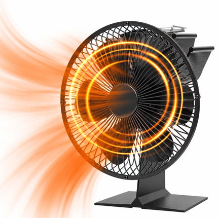 Stove Fan with Safety Guard and 6 Blades, No Mains Power, Black