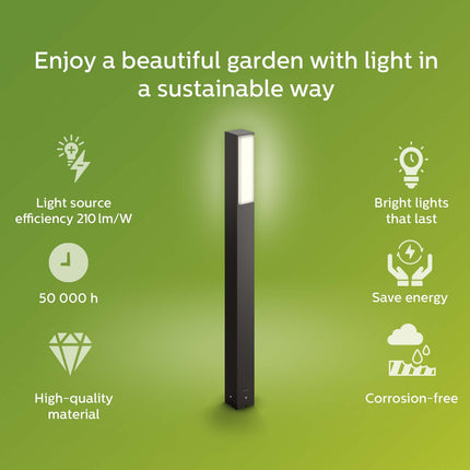 Stratosphere Bollard Ultra Efficient LED 3.8W 800lm Anthracite