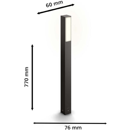 Stratosphere Bollard Ultra Efficient LED 3.8W 800lm Anthracite