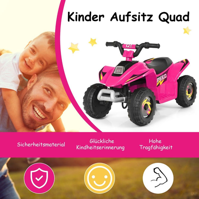 Bērnu ratiņi Mini Electric Quad 6V Battery With Quad 2.8-4.6km/h Rozā