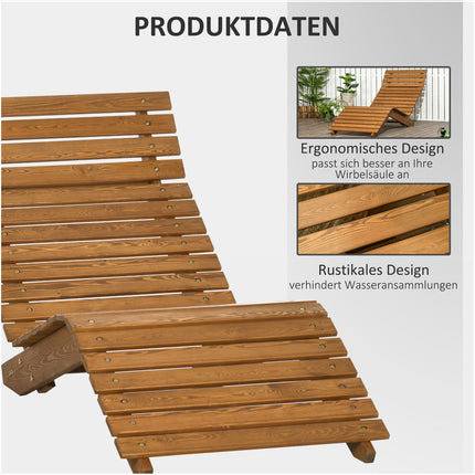 Sauļošanās krēsls, Atpūtas krēsls, Dārza atpūtas krēsls, Atpūtas krēsls baseinam, Balkons, Līdz 120 kg, Masīvkoks, Tīkkoks, 66 x 170 x 77 cm
