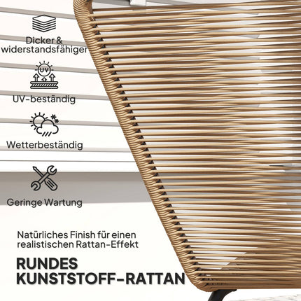 Sun lounger in poly rattan with UV protection - weatherproof outdoor armchair
