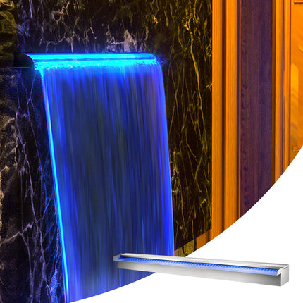 Swimming Pool Waterfall Spillway 120 cm, LED, Remote