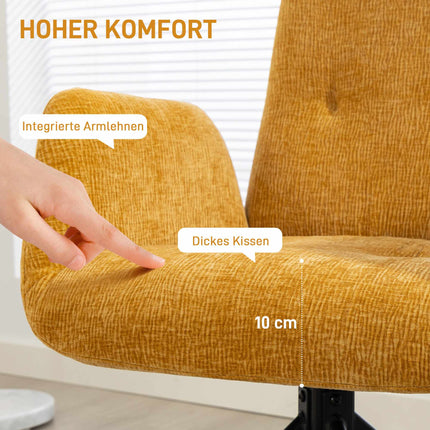 Grozāms akcenta krēsls, moderns dizains, dzeltens, celtspēja 120 kg