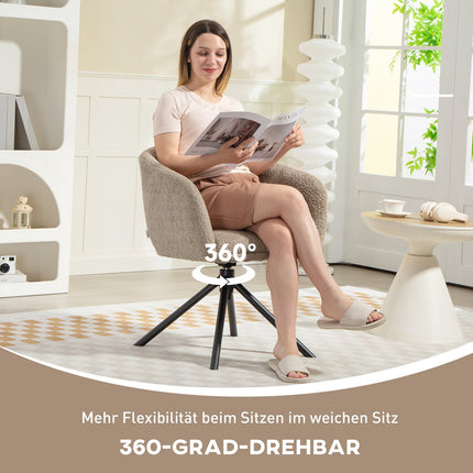Grozāms atpūtas krēsls, mājīga apdare, gaiši brūns, celtspēja 120 kg