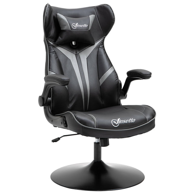 Grozāms spēļu krēsls ar šūpošanās funkciju, ergonomisks, regulējams augstums, tērauds, melns + pelēks, 67 x 75 x 106-112 cm