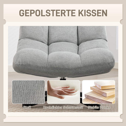 Grozāms atpūtas krēsls, plats sēdeklis, ūdensizturīgs šenils, gaiši pelēks