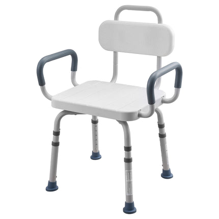 Swivel Shower Chair With Arms, Back, 400 lb, Adjustable Height