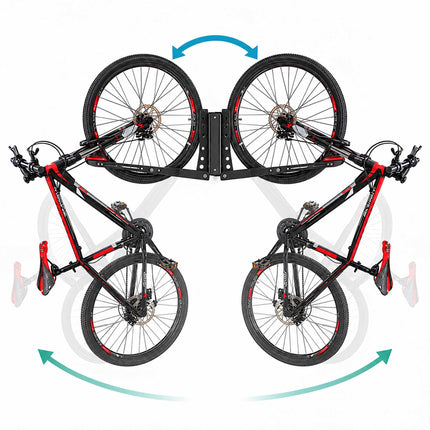 Swivelling Vertical Bicycle Wall Mount, Set of 4 – Wall Protectors, Black, Red