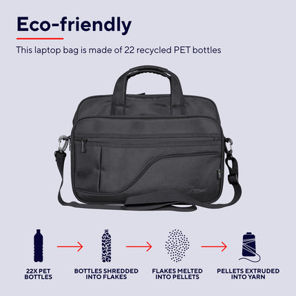 Sydney Laptop bag 17.3" Eco-friendly Black