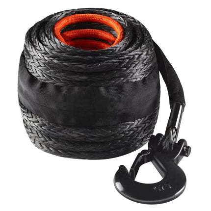 Synthetic Winch Rope 1/2 In x 92 Ft, Hook and Sleeve