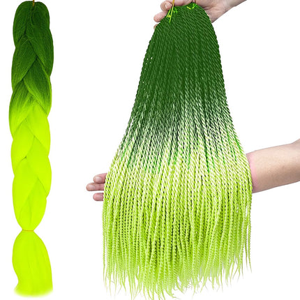 Sintētiskie mati ombre zaļas / neona bizes W10344