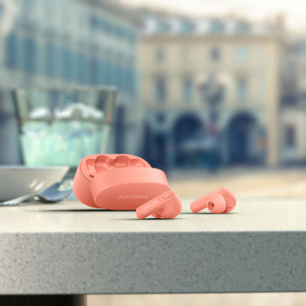 TAT2206PK True Wireless Headphones, IPX4 class (splash and sweat resistant) 6+18 hours play time. Pink.