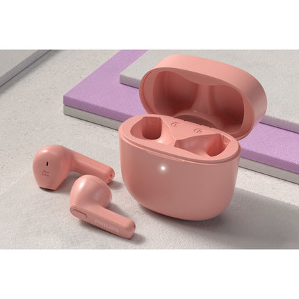 TAT2206PK True Wireless Headphones, IPX4 class (splash and sweat resistant) 6+18 hours play time. Pink.