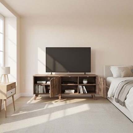 TV skapītis, 6 nodalījumi, piemērots televizoriem līdz 60 collām