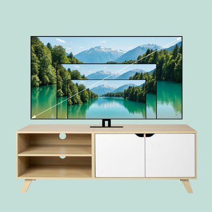 TV skapītis, 6 nodalījumi, piemērots televizoriem līdz 60 collām