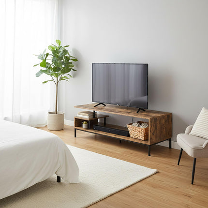 TV statīvs ar atvērtiem plauktiem 55 collu ekrāniem