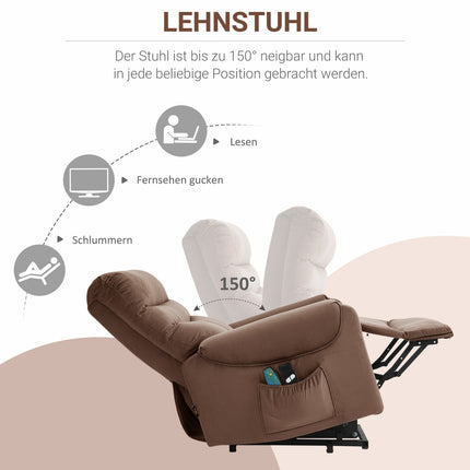 Electric armchair with massage, heating and remote control