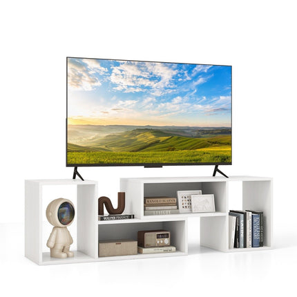 TV skapītis, divdaļīgs, brīvi kombinēts TV statīvs televizoriem līdz 60 collām, balts