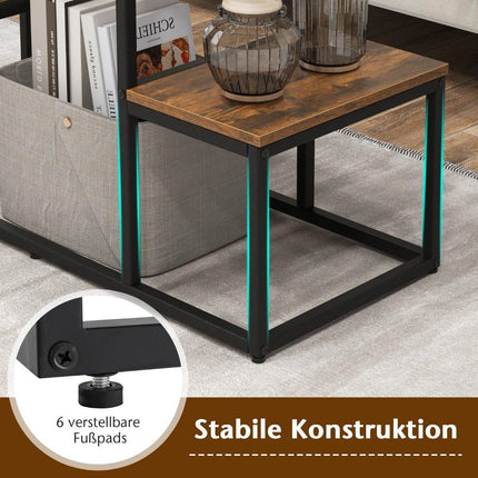 TV konsoles galdiņš 50 collu televizoriem, industriāla multivides konsole ar atvērtiem plauktiem, 108 x 40 x 65 cm, rustikāli brūns
