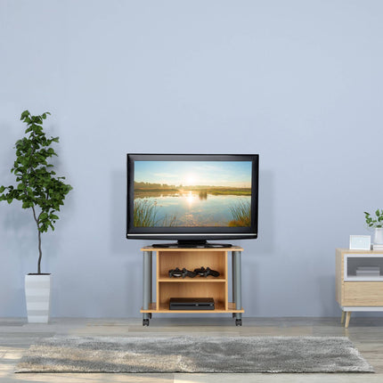 TV galdiņš ar riteņiem un 2 nodalījumiem