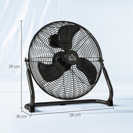 Galda ventilators, elektriskais ventilators ar 4 ātruma līmeņiem, 120° regulējams leņķis mājām, birojam, guļamistabai, melns