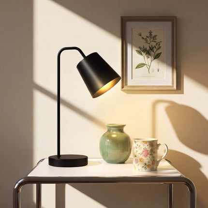 Galda lampu komplekts, 2 gab., melns tērauds, USB-A/USB-C, E27