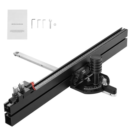 Table Saw Miter Gauge, 3/4 x 3/8 in Slot, 15 Stops