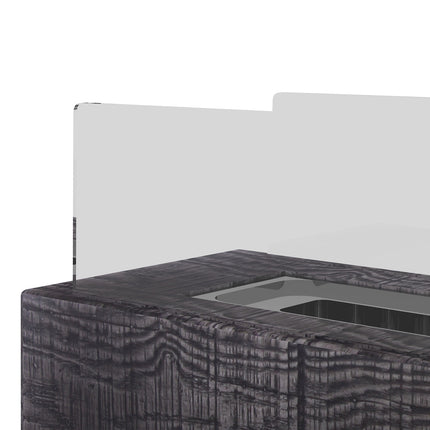 Portable bio-ethanol table stove, wood look, steel